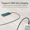 ACT USB 2.0 60W laad-/datakabel USB-C naar USB-C, zwart, 1 meter (AC3082)