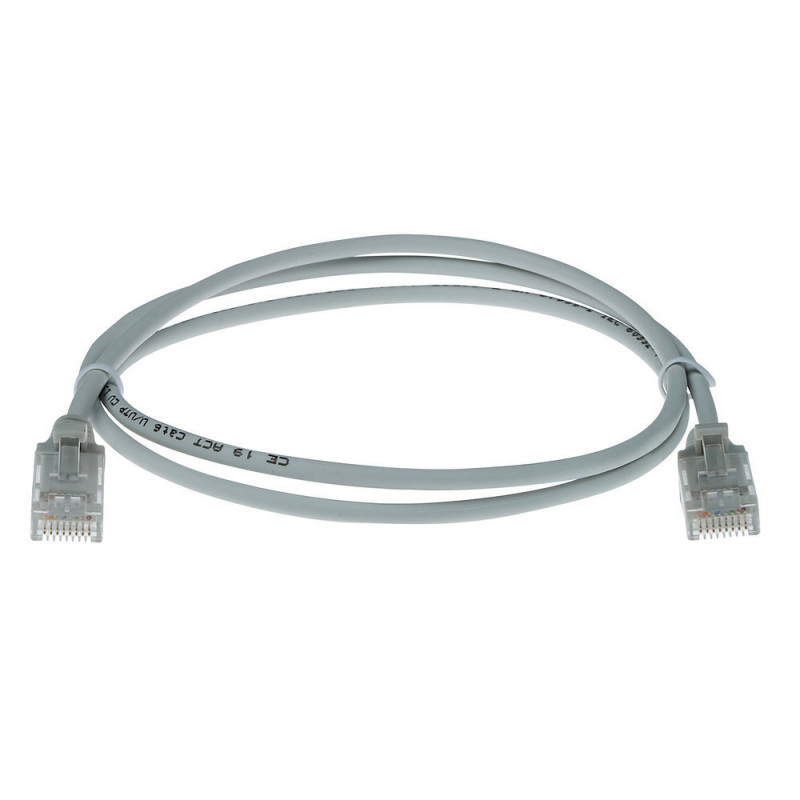 ACT grijs 7 meter LSZH U/UTP CAT6 datacenter slimline patchkabel snagless met RJ45-stekkers (DC9007)