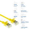 ACT Gele 0,25m LSZH S/FTP CAT6A Slimline patchkabel Snagless met RJ45-aansluitingen (DB7852)