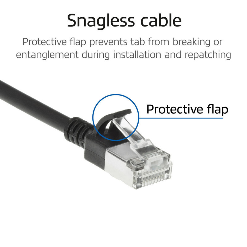 ACT Zwarte 7m LSZH S/FTP CAT6A Slimline Snagless patchkabel RJ45 (DB7907)