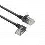 ACT DC1901 1m CAT6A U/UTP LSZH Slimline patchkabel, RJ45 90° haaks links naar recht, zwart