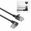 ACT DC1901 1m CAT6A U/UTP LSZH Slimline patchkabel, RJ45 90° haaks links naar recht, zwart