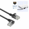 ACT DC1901 1m CAT6A U/UTP LSZH Slimline patchkabel, RJ45 90° haaks links naar recht, zwart