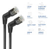 ACT DD1910 CAT6A U/FTP Slim patchkabel, 10m, zwart, haakse 360° draaibare RJ45