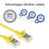 ACT geel 7m LSZH S/FTP CAT6A Slimline patchkabel Snagless RJ45 (DB7807)