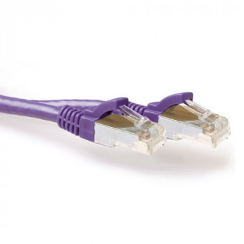 ACT paarse 1 m LSZH S/FTP CAT6A Snagless patchkabel FB8701