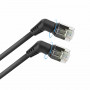 ACT DD1900 zwart 0,5m U/FTP CAT6A slimline patchkabel met haakse 360° draaibare RJ45-stekkers