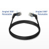 ACT DD1900 zwart 0,5m U/FTP CAT6A slimline patchkabel met haakse 360° draaibare RJ45-stekkers