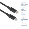 ACT USB 2.0 60W laad-/datakabel USB-C naar USB-C, zwart, 2m (AC3083)