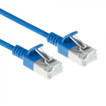 ACT blauwe 3m LSZH S/FTP CAT6A slimline patchkabel snagless RJ45 (DB7603)