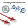 ACT rode 5m LSZH S/FTP CAT6A slimline patchkabel met RJ45-stekkers, snagless (DB7505)
