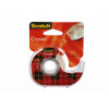 3M Scotch Crystal Clear plakband met handafroller, 19 mm x 15 m, transparant, licht en geluidloos, 1 rol 6-1915D