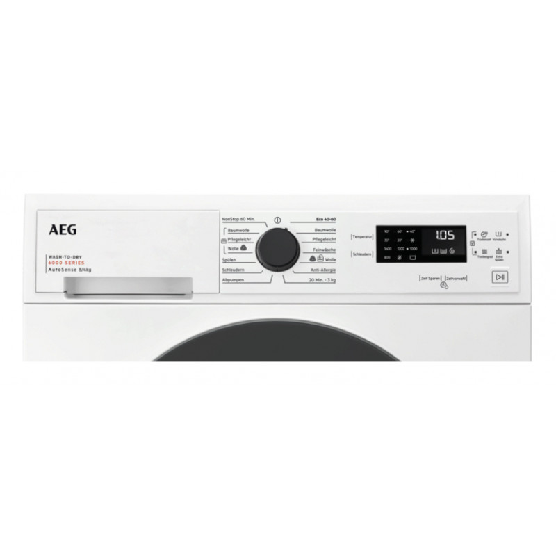 AEG LWK6A50680 Series 6000 was-droogcombinatie 8 kg / 4 kg, 1600 t/min, energie-efficiëntieklasse D