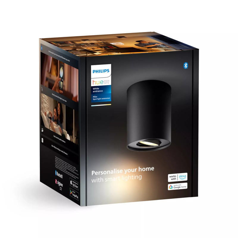 Philips Hue White Ambiance Pillar enkelvoudige spot zwart uitbreiding