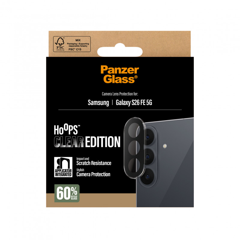 PanzerGlass Hoops PG73301 camera-objectiefbescherming voor Samsung Galaxy S26 FE, transparant