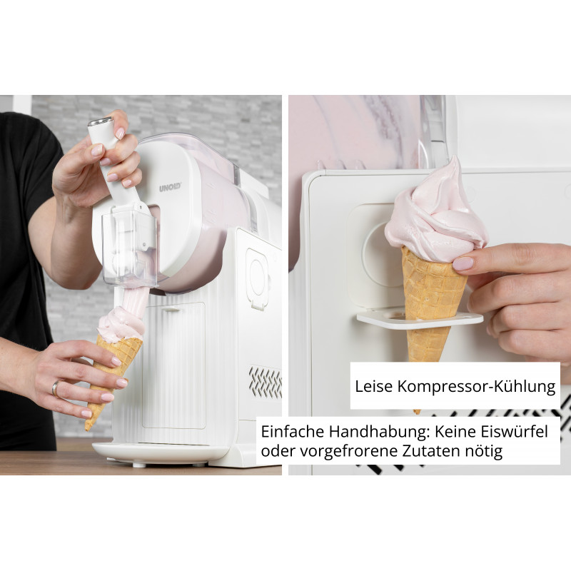 Unold 48965 Sofia 2-in-1 slush- en softijsmachine, 1,5L, 150W, 5 programma's, zwart