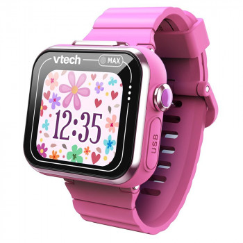 VTech KidiZoom Smart Watch MAX roze kinder-smartwatch met dubbele camera's, 20+ spellen, activiteitstracker, spatwaterdicht