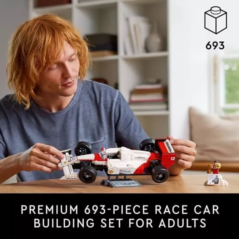 LEGO set McLaren MP4/4 Ayrton Senna 10330 — LEGO ICONS model op schaal