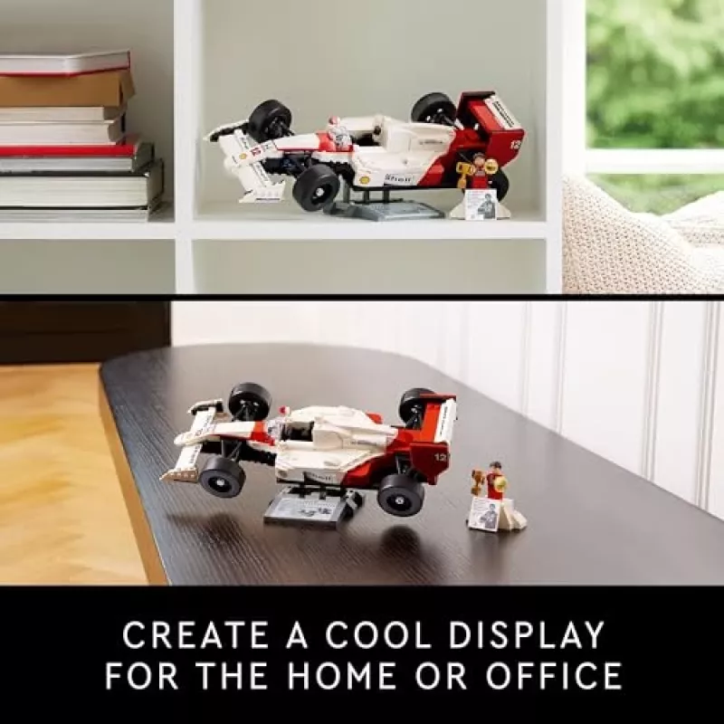 LEGO set McLaren MP4/4 Ayrton Senna 10330 — LEGO ICONS model op schaal
