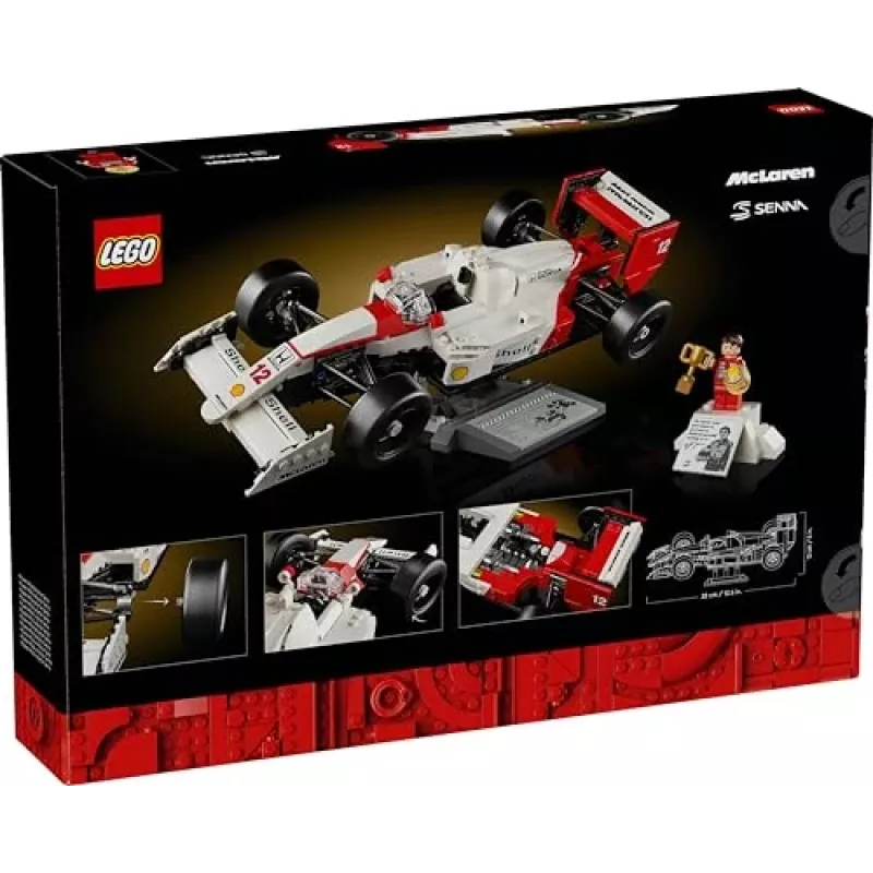 LEGO set McLaren MP4/4 Ayrton Senna 10330 — LEGO ICONS model op schaal
