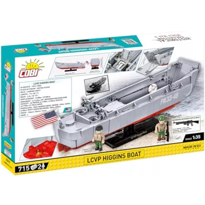 Bouwset Cobi LCVP Higgins Boat 715 onderdelen leeftijd 8+