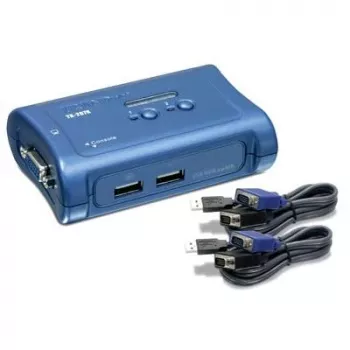 TRENDnet 2-poorts USB KVM-switch en kabelset, 2048 x 1536 resolutie, apparaatbewaking, auto-scan, akoestische terugkoppeling, USB 1.1, conform