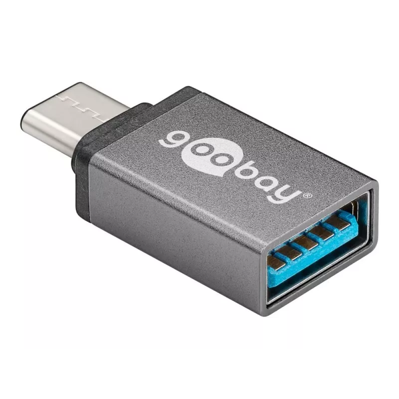 Wentronic Goobay USB-C™-adapter - USB 3.0 A-bus, grijs - voor verbinding tussen USB-C™- en USB-A-apparaten (56621)