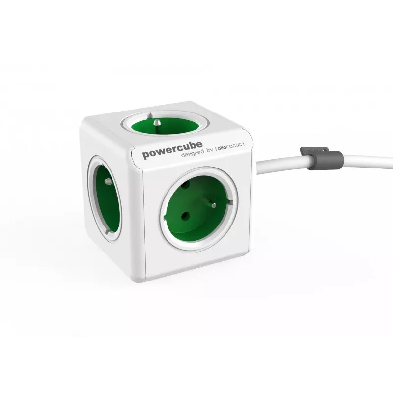 Allocacoc PowerCube Extended type E stekkerdoos 1,5 m 5 AC-stopcontacten binnen groen