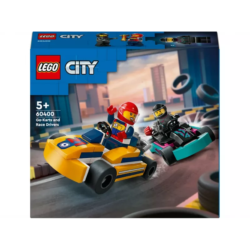 Constructiespeelgoed LEGO 60400 City go-karts met racers – speelset met minifiguren en voertuigen