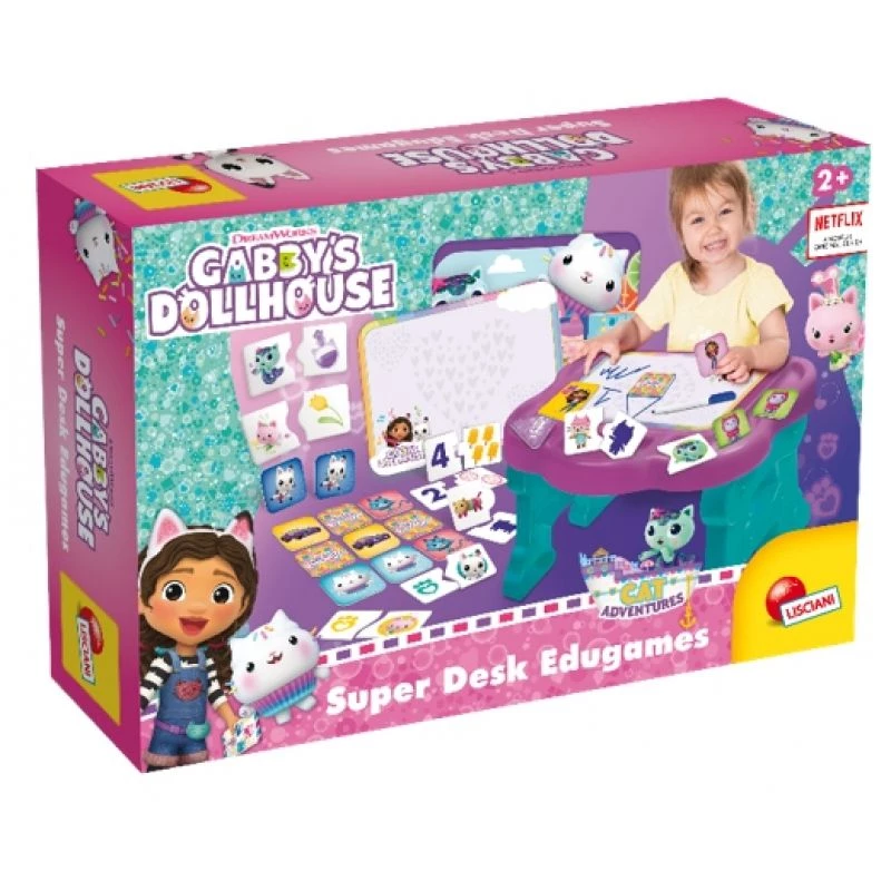 Activiteitentafel voor kinderen Lisciani Biurko z grami - Koci Domek Gabi, interactieve leertafel