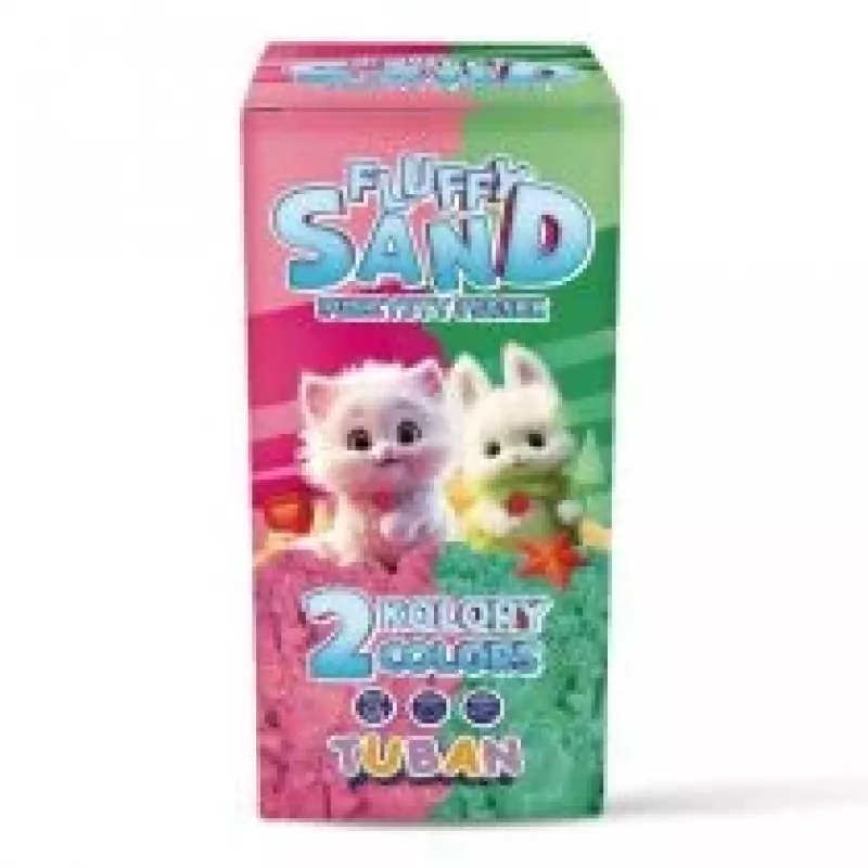 Set Fluffy Sand 2x70g roze/groen TUBAN
