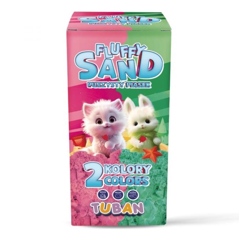 Set Fluffy Sand 2x70g roze/groen TUBAN