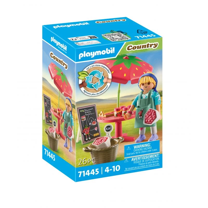Playmobil Country zelfgemaakte aardbeienjamkraam