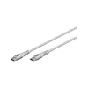 Superzachte USB 2.0 gevlochten kabel, USB-C stekker > USB-C stekker (wit, 3 meter)