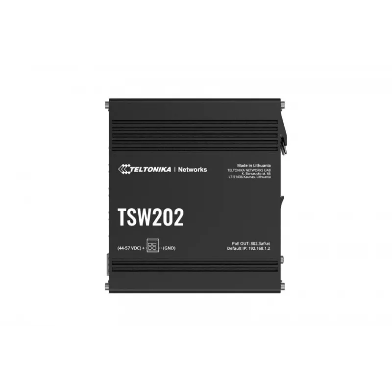 Teltonika TSW202 managed L2 gigabit ethernet (10/100/1000) Power over Ethernet (PoE) aluminium, blauw