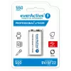 Oplaadbare batterij everActive 6F22/9V Li-ion 550 mAh met USB TYPE C