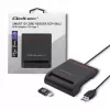 ID-kaartlezer QOLTEC smartchip-ID-kaartlezer — USB, zwart, 84,5×65×16 mm, 63 g