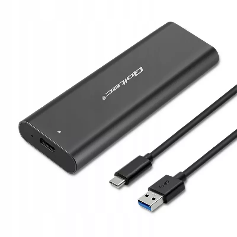 Qoltec 50312 M.2 NVMe SSD-behuizing, USB Type-C, zwart
