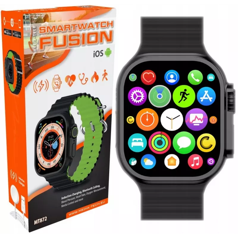 Smartwatch Fusion MT872 Bluetooth Calling pols bloeddruk bloedzuurstof