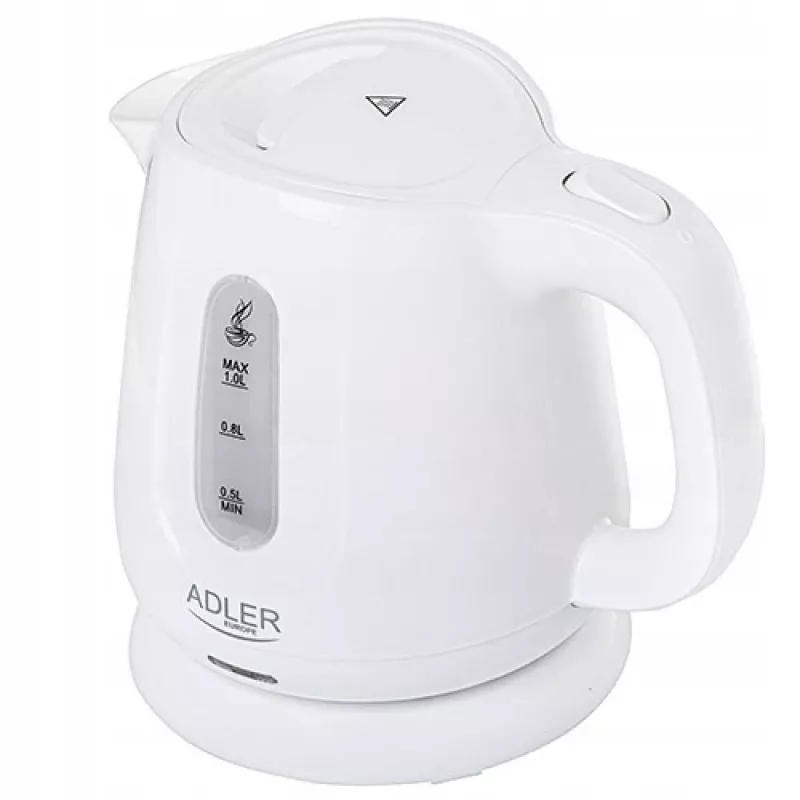 Waterkoker Adler AD 1373 – 1 L inhoud, 850 W, wit, 360°-basis, polypropyleen