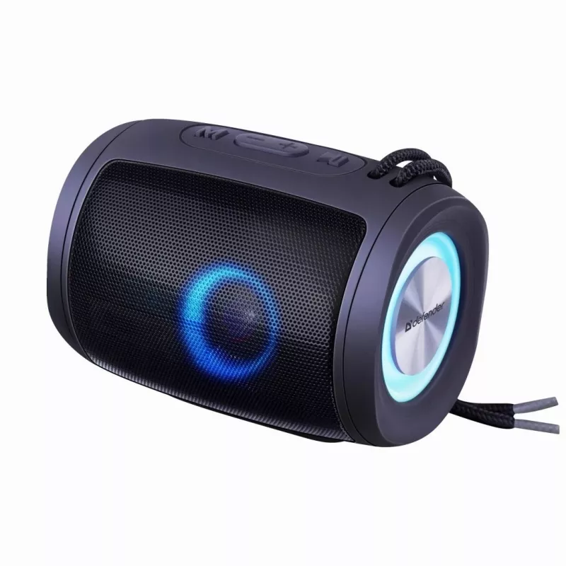 DEFENDER Enjoy S200 65200 draagbare Bluetooth-luidspreker, TWS, 5 W, LED-licht, FM, microSD, accu van 10 uur, zwart