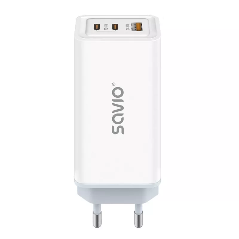 SAVIO LA-07 GaN 65W voeding, USB, QC4.0+, PD 3.0, wit