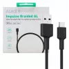 AUKEY CB-CD30 USB-A-naar-USB-C-kabel 0,9 m, nylon gevlochten, 60W PD, 3A, zwart