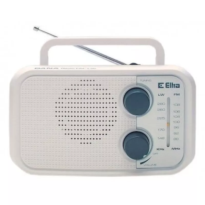 Radio Eltra DANA wit – draagbare analoge radio, compact tafelmodel