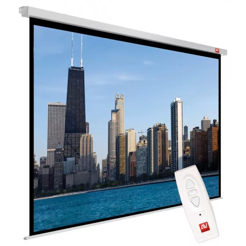 Avtek Video Electric 300P 1EVE54 gemotoriseerd projectiescherm, 4:3, 290 x 217,5 cm beeldvlak, plafond-/wandmontage, mat wit