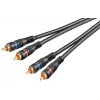 Wentronic Goobay - audiokabel - composite audio - RCA (m) naar RCA (m) - 1,5 m - dubbel afgeschermde coaxkabel - zwart (50032)