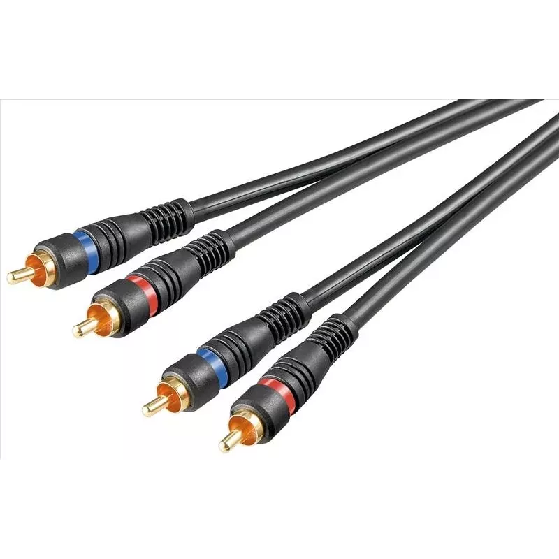 Wentronic Goobay - audiokabel - composite audio - RCA (m) naar RCA (m) - 1,5 m - dubbel afgeschermde coaxkabel - zwart (50032)