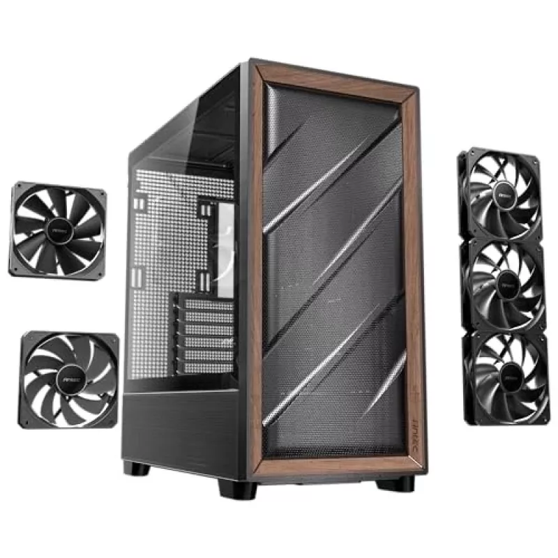 Antec 0-761345-10133-2 computercase midi tower zwart hout