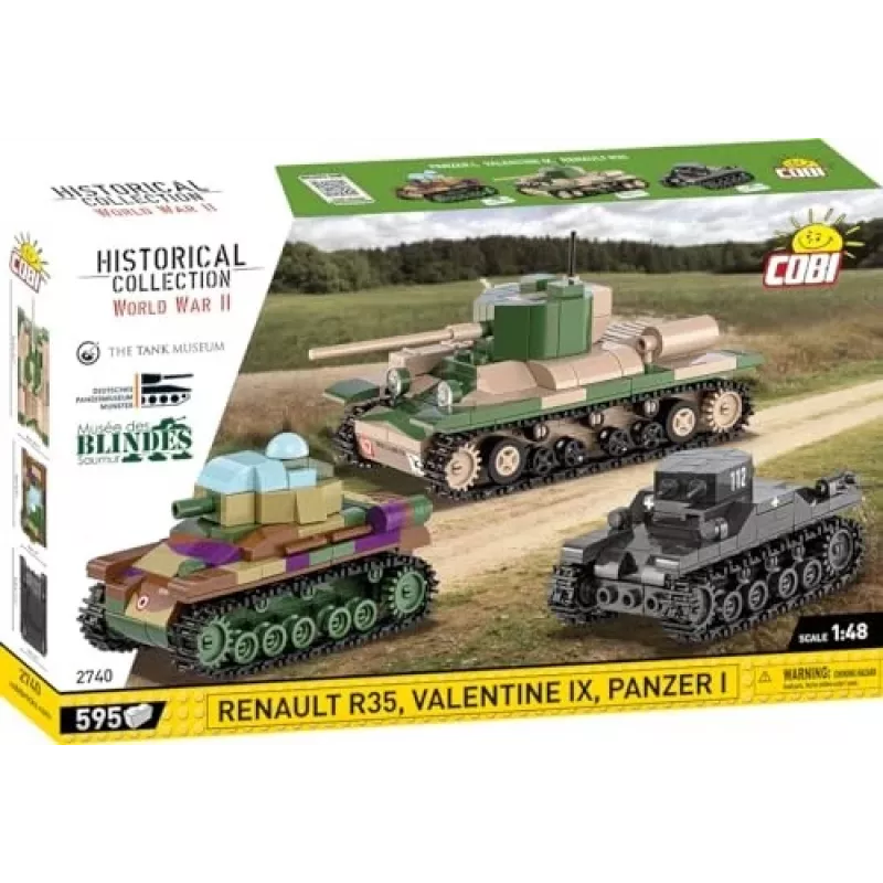 Bouwset COBI Renault R35 Valentine IX Panzer I 595 onderdelen