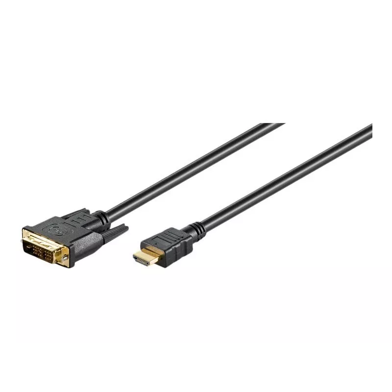 Goobay | DVI-D/HDMI-kabel, verguld | 51580 | DVI-D stekker single-link (18+1 pin) | HDMI stekker (type A) | HDMI naar DVI-D | 2 m